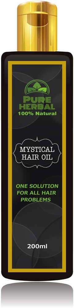 - Pure herbal Mystical Hair Oil for Men & Women Natural Herb extracts, Controls and Reduce Hair Falls, Helps to Fights Dandruff, Nourishment for Hair. (200 ML)