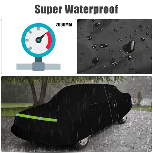 Image of Waterproof Car Covers Replace for 1993-2006 Mercedes-Benz E-Class W124 /W210 /W211, 6 Layers All Weather Car Cover with Zipper Door for Snow Rain Dust Hail Protection