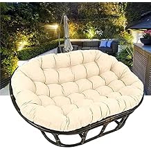 N/A Outdoor Papasan Cushion,Double Papasan Cushion,Thick Egg Nest Seat Cushions,Waterproof Swing Chair Cushion,with Ties,Without Chair,for Indoor Outdoor
