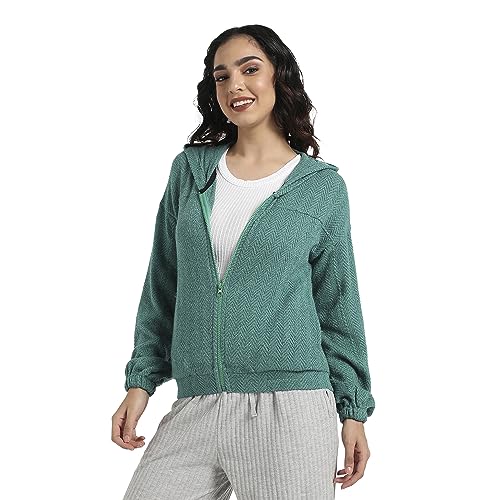 Image of PINACOLADA Women's Colorblock Sweatshirt with Ribbed Hem for Casual Wear | Low-High Neck | Long Sleeve | Button Closure | Cotton Sweatshirt Crafted with Comfort Fit for Everyday Wear