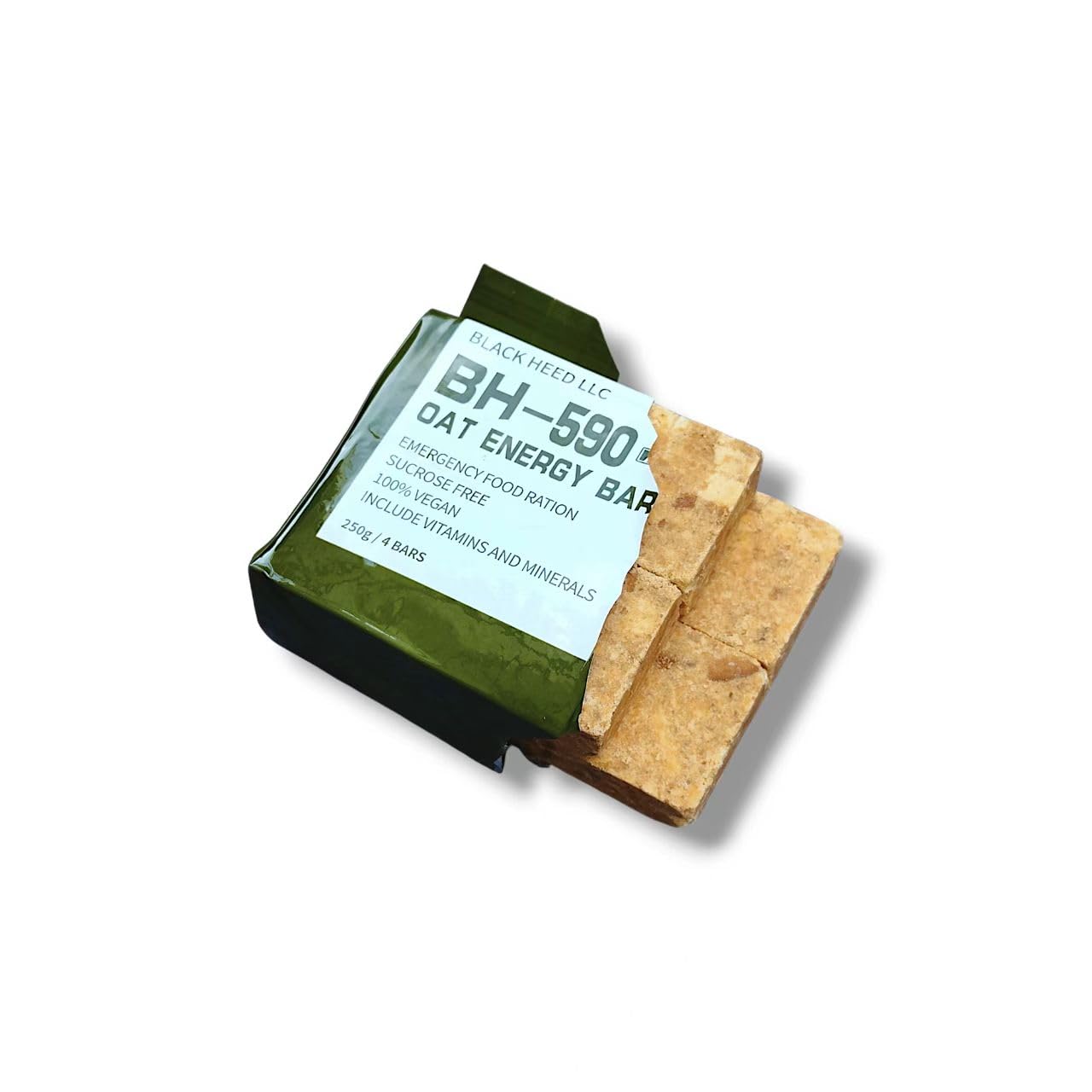 Durée de conservation de 20 ans！Barre énergétique d'avoine BH-590, Ration alimentaire d'urgence, barre de blé compressée, stockage des aliments de survie en plein air, végétalien (250 g/sac)