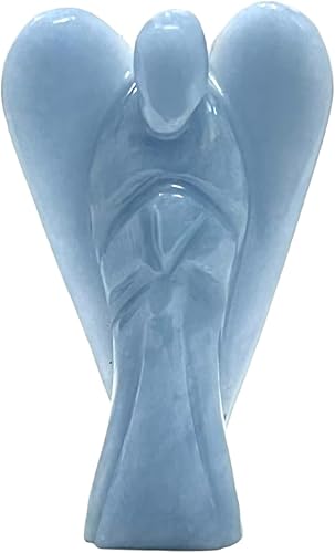 Miniatura 1 de Angel Statue  2" Beautiful Gemstone Guardian Angel  Natural Angelite Crystal Angel  Hand-Carved Angel Charms for Protection, Love, Peace, and