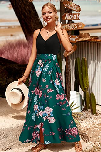 Image of Newshows Women's 2026 Lightweight Summer Wedding Guest Beach Vacation Casual V Neck Split Flowy Maxi Dress