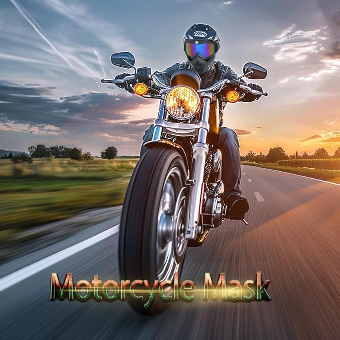 MOBONE Motorcycle Off-Road Cycling Outdoor Sports Goggles Full Face Mask Paintball Tactical Anti-Fog Protection Lightweight (Rainbow) 3