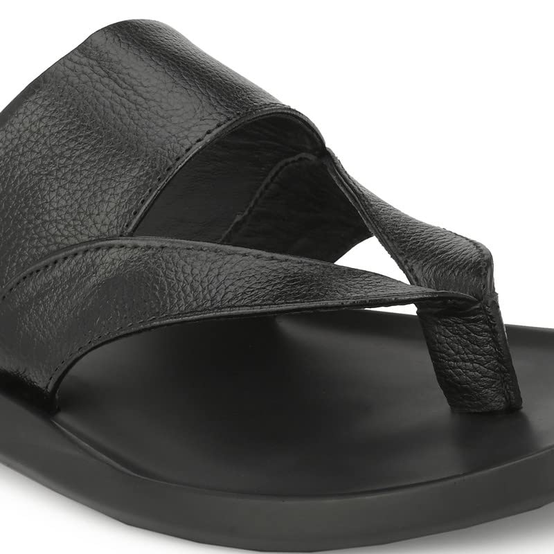 TrueYarn Original Leather Slippers for Men | Leather Sliders for Men | Thong Sandals for Men | Stylish | Durable | Anti-Skid