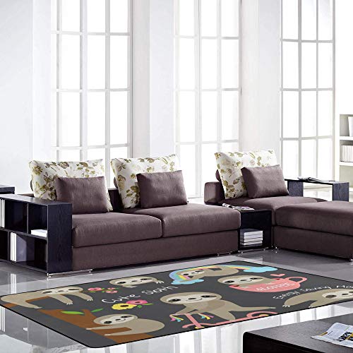 Tapis en velours doux RuChen lavable polyester 152 x 99 cm