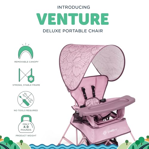 Baby Delight Go with Me Venture Portable Chair | Indoor and Outdoor | Sun Canopy | 3 Child Growth Stages | Canyon Rose by Baby Delight - Image 2