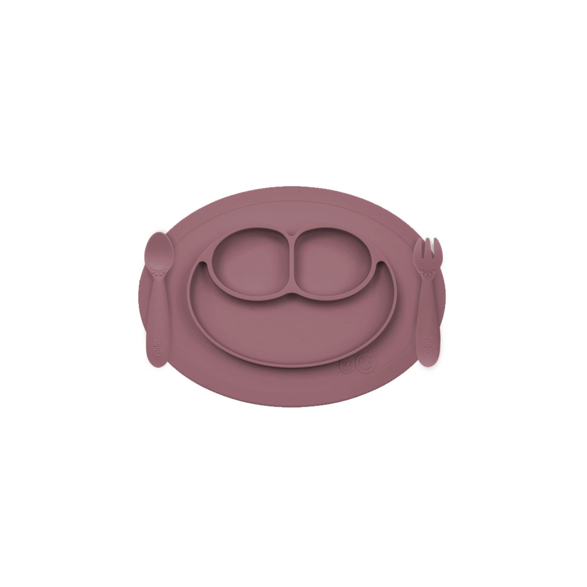 ezpz Mini Set de Alimentación - Malva - 12+ meses (Mini Mat, cuchara y tenedor)