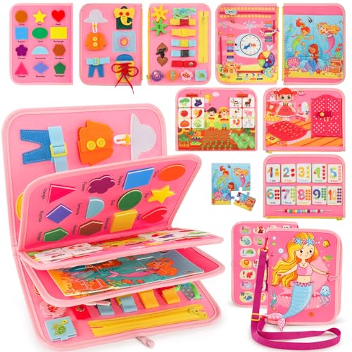 Gontence Busy Board - Juguetes Niños 2 3 Años - Montessori 1 Año - Juegos Educativos Niños 2 3 4 5 Años - Regalo Niño - Tablero Montessori Juguetes Sensoriales