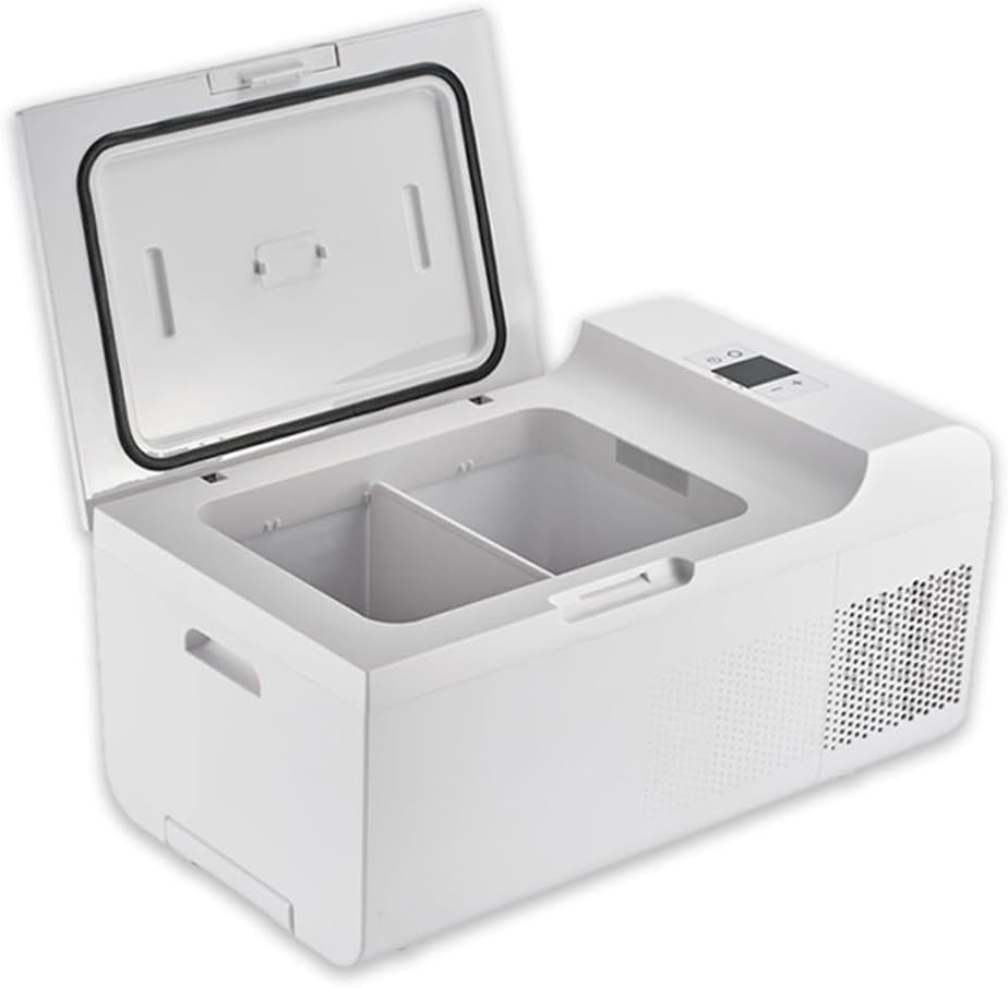 18.5L Portable Car Refrigerator 12/24V Mobile Fridge with Wheel, for Camping Outdoor Indoor Campervan Boat
