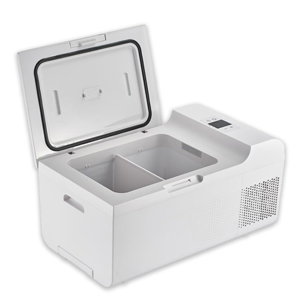OREPKKQ Nevera para Coche Refrigerador portátil para automóvil de 18,5 L, refrigerador móvil de 12/24 V con rueda, para acampar al aire libre, interior, autocaravana, barco