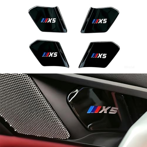 Image of Car Inner Door Handle Panel Covers compatible with BMW X5 2019-2026 | Titanium Black Interior Trim Accessories, 4 pcs for Front and Rear