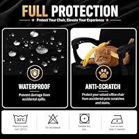 Water Resistant Stretch Computer Office Chair Cover with Durable Zipper Universal Washable Removable Spandex Rotating Boss Chair Slipcovers Anti-dust Soft Desk Chair Seat Protector for Dogs Cats Pets — image 5