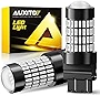 AUXITO 2022 Upgraded 3157 LED Bulbs Red for Brake Lights Tail Lights, 500% Brighter 3056 3156 3057 4157 LED Bulbs 102-SMD Chipsets with Projector for Tail Stop Brake Turn Signal Lights, Pack of 2
