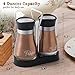 Salt and Pepper Shakers Set, Stainless Steel with Glass Bottle for Table, RV, Camp, BBQ, Set of 2, Copper