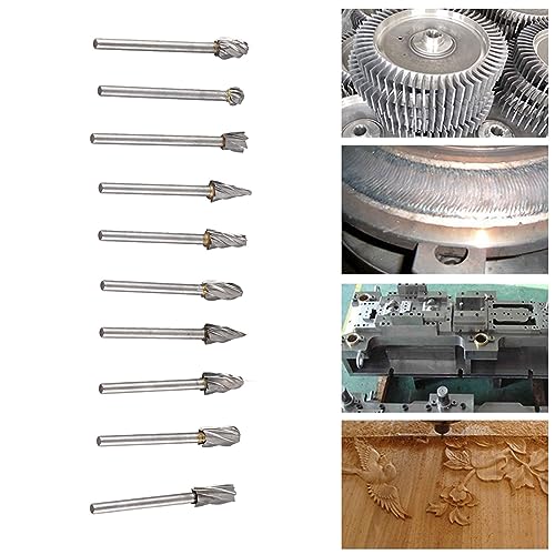 Set de 10 fresas de carburo de tungsteno 3mm miniatura 6