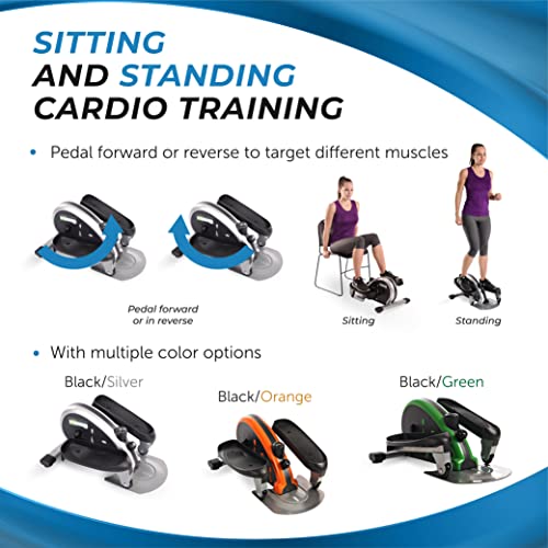 Stamina Inmotion E1000 Compact Strider - Seated Elliptical With Smart Workout App - Foot Pedal Exerciser For Home Workout - Up To 250 Lbs Weight Capacity - Silver #TOP3