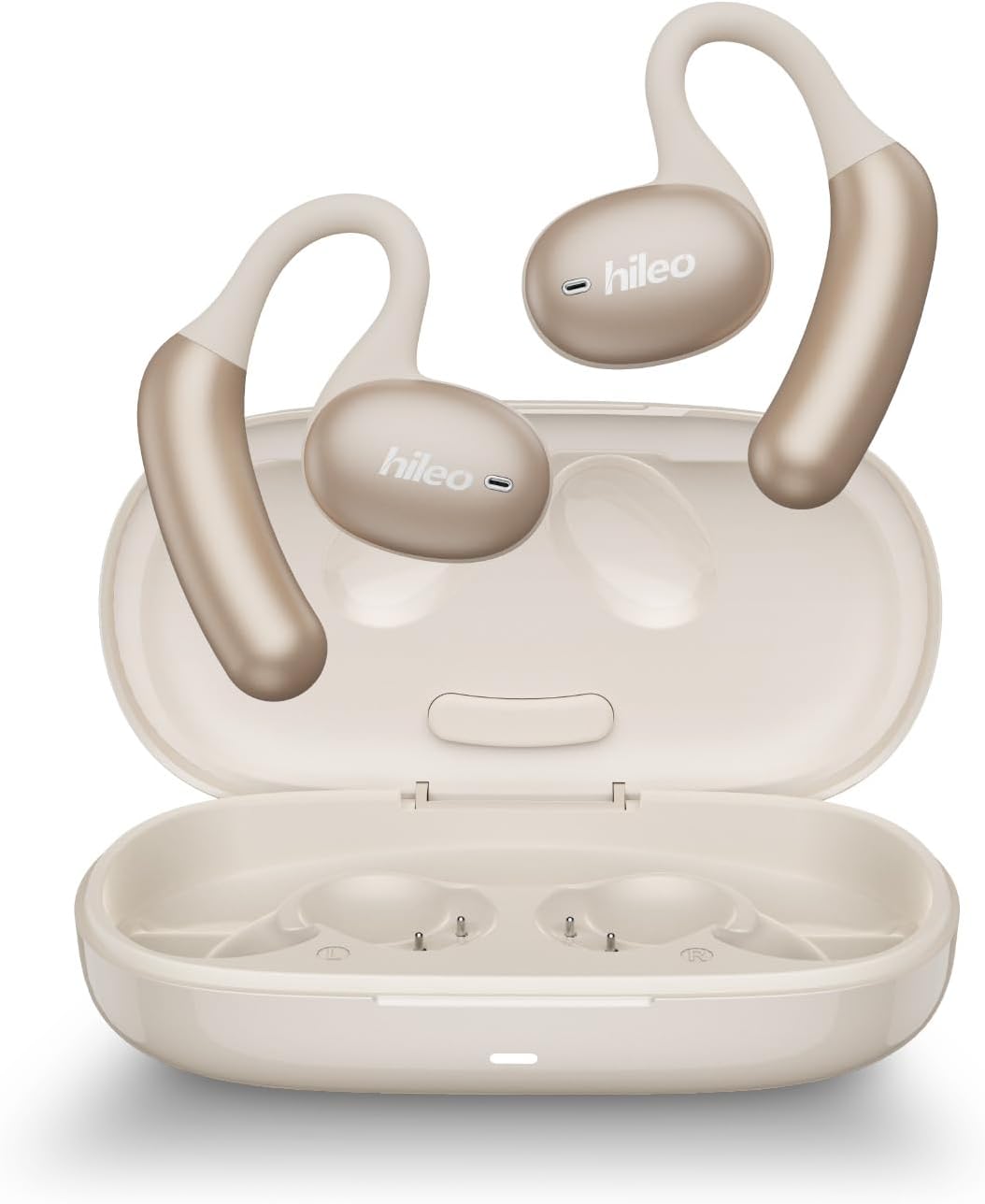 HILEO Open Ear Headphones, 2.4GHz ISM Wireless Earbuds, Long-Lasting Battery(90 Hrs), Bluetooth 5.2, Sport Over Earphones, High-Fidelity Sound, Compact Charging Case, Suitable for Running (White) White New model