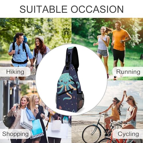 Mochila tipo cruzada para senderismo con diseño de pulpo miniatura 6