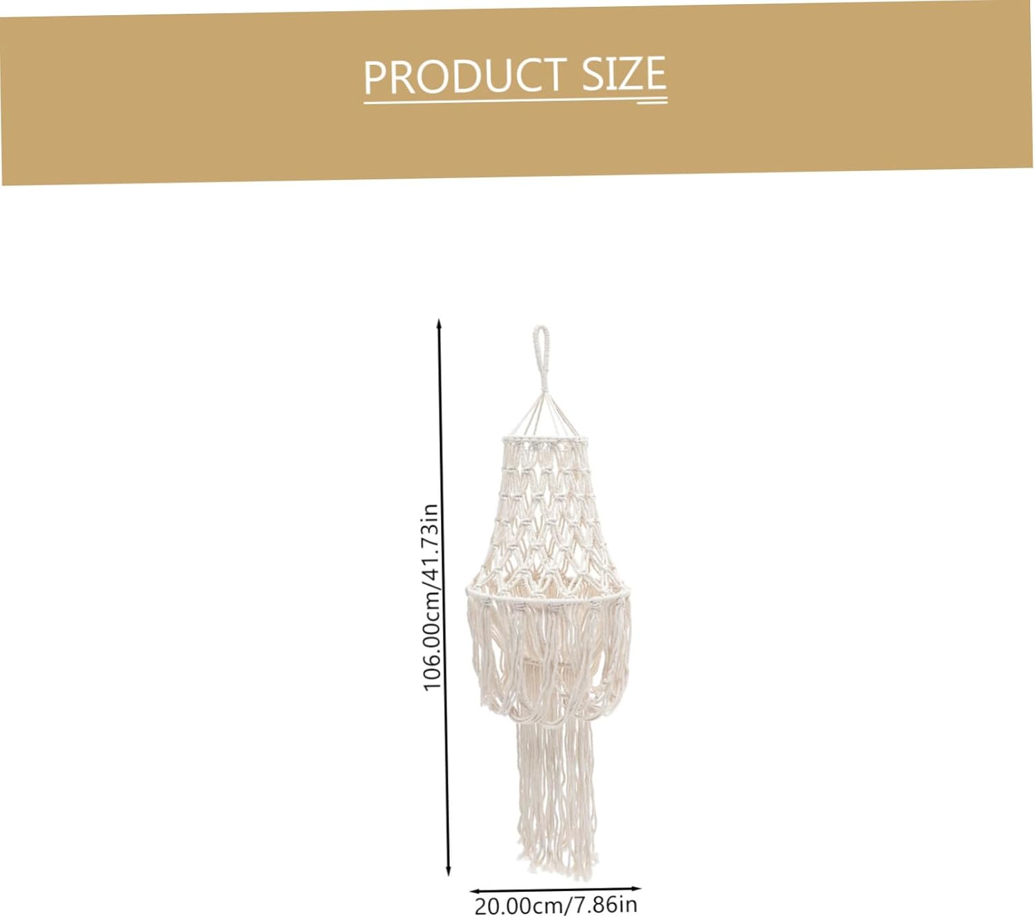 GLEAVI Macrame Light Shade Cotton Rope Woven Ceiling Lamp Cover for Stylish Home Decor Lightweight Gentle Light Diffuser for Bedroom Living and Dining Area