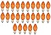 Creative Hobbies® Box of 25 Light Bulbs, Ceramic Opaque Orange, Steady Burning, 7 Watt Incandescent, C7 Candelabra Base - Great for Christmas Strings and Halloween