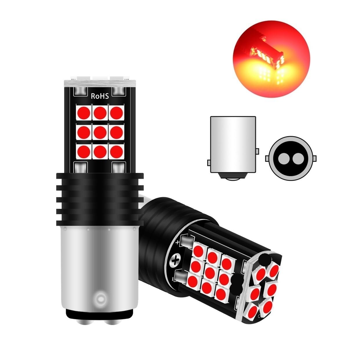 2 Luci Posteriori A LED Per Moto Luci Di Stop 1157 A LED(1157 red)