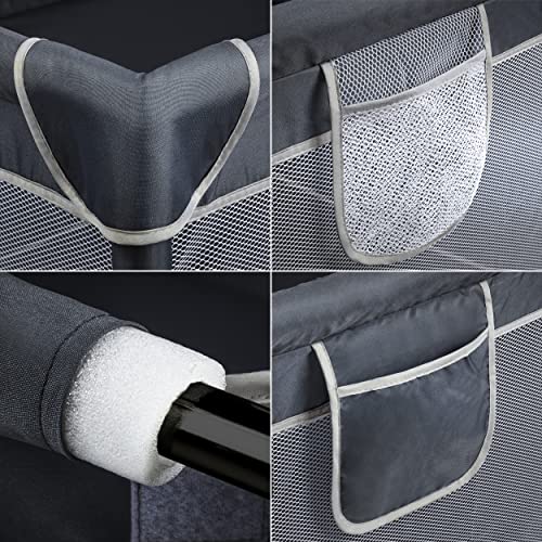 ONVAYA® Laufgitter | Laufstall für Babys | 160 x 200 cm | Schutzgitter für Kinder | Rechteckiges Krabbelgitter | Absperrgitter | Babyzaun in Grau | sicher & schadstofffrei