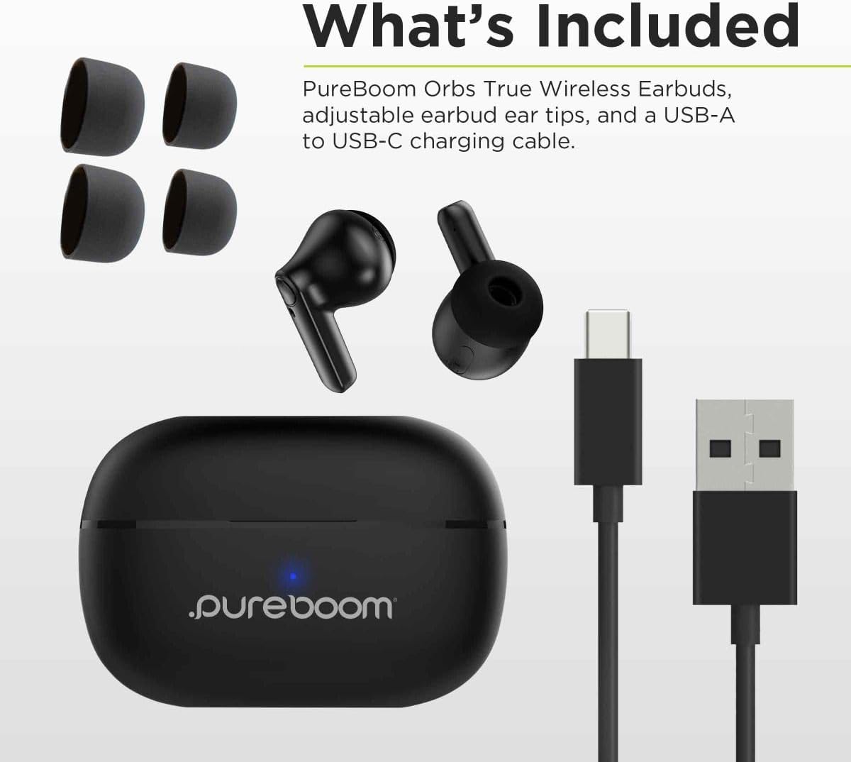 Contents of PureGear PureBoom Earbuds package