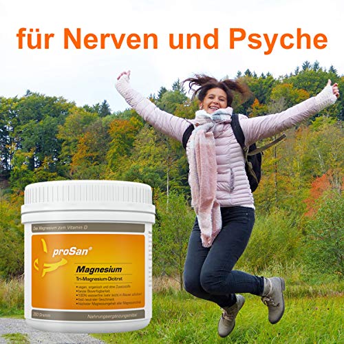 proSan Magnesiumpulver 250g (Tri-Magnesium-Di-Citrat, 16,4%) | Premium Magnesium | Vegan & Hochdosiert | Organisch & Wasserfrei | Reines Pulver ohne Zusatzstoffe (Packung mit 2)