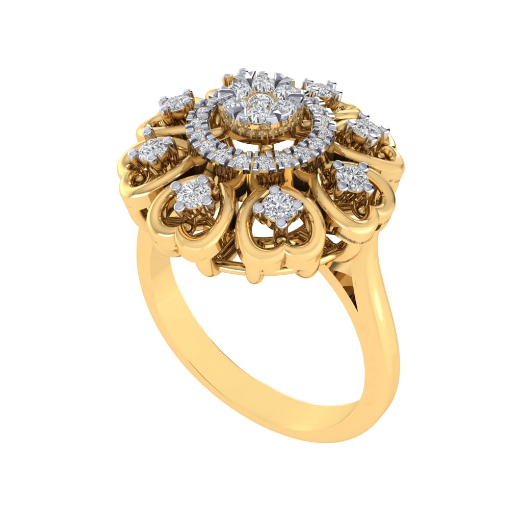 diamtrendz Gold Plated Pure 925 Sterling Silver Floral Ring | Diamond Ring for Women and Girls | Model RSY00008-picture-10