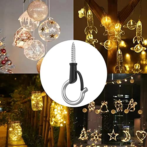 Lewufe - Ganchos Para Colgar Luces De Acero Inoxidable, Ganchos De Tornillo Para Exteriores Para