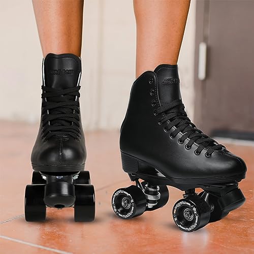 Sure-Grip Malibu Unisex Roller Skates | Stylish And Durable Vegan Leather Upper | Equipped With Sturdy Aluminum Trucks And Abec 3 Bearings - Wheels Featuring An 88A Hardness Rating, Made In Usa #TOP5