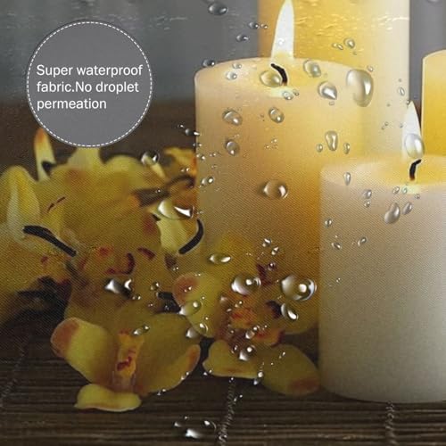 Rideau de douche épais qui ne colle pas à la peau motif bougies - 7