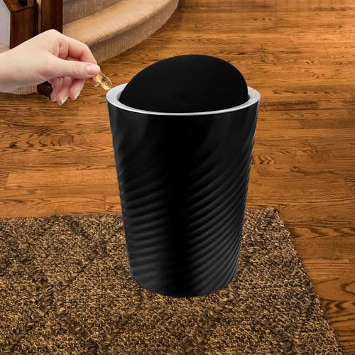 Poubelle de chambre design polyvalent LABRIMP en plastique noir