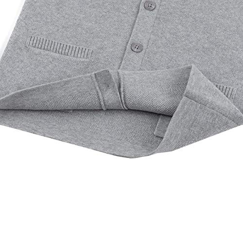 Hin Love Jas Long Sleeve Pocket Cardigan Sweater Girls And Boys Cute, Comfortable And Warm (Grey, 6Y) #TOP5