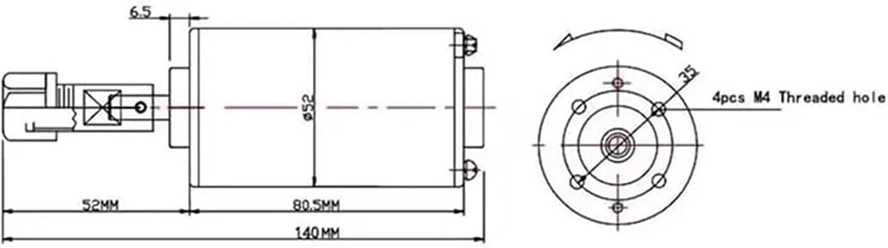 Motor spindle 200w/300w/400w/500w air-cooled spindle CNC DC motor CNC(200w)