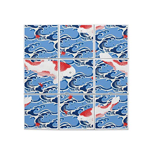 Carreaux céramique poisson koi pour une salle de bain zen unique