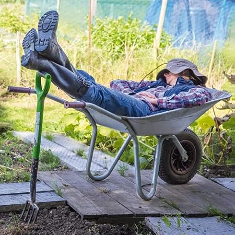 Noel Tatt Photographic Male General Greeting Card - 'Barrow Boy' - Gardener Asleep in Wheelbarrow - Suitable for Birthday - For Him - Cube Range Cover