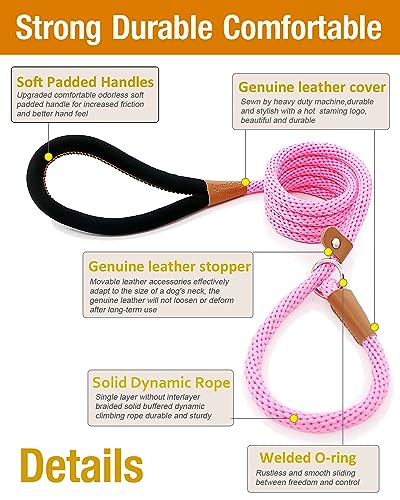 Lynxking Dog Leash Slip Lead Snap Hook Rope Leash Strong Heavy Duty Braided Dog Training Leash No Pull Training Lead Leashes For Medium Large And Small Dogs #TOP1