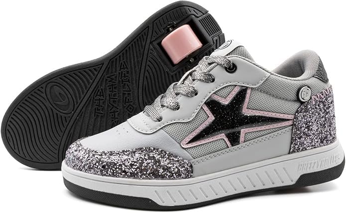 Breezy Rollers Zapatos con Ruedas para Niños | Zapatillas-Patines Infantiles | De Zapatos Callejeros a Patines en Segundos | Sistema de Clic Patentado | Zapatillas con Ruedas para Niñas y Niños