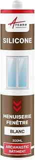Mastic silicone, fenêtre, menuiserie, étanchéité - 300 ml x 1 Blanc - ARCANE INDUSTRIES