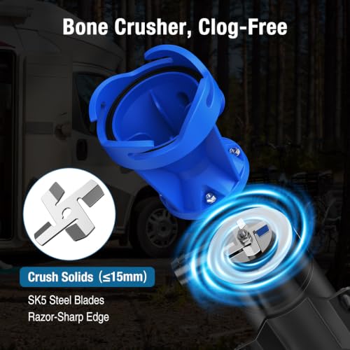 Image of CrestWave RV Macerator Pump, Upgraded 12V Dual-Power, Fast Dump for Campers