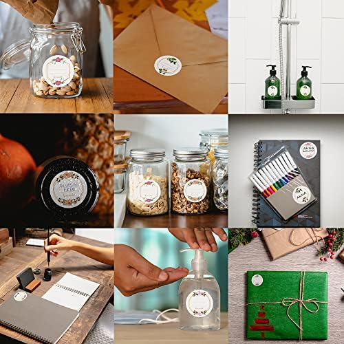 200 Self-Adhesive Plastic Labels (Ø 5cm) Easy to Remove Stickers for Jam Jars, Freezer, Food Containers - Waterproof Stickers Leaves No Residue