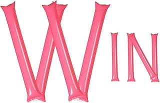 Hooshing 40PCS Pink Bam Bam Thunder Sticks Inflatable Noisemakers Cheerleading Plastic Clap Hands Outfit for Cheering Basketball Football Party Sport Team Spirit