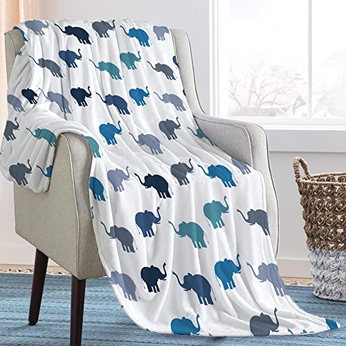 Throw Blanket For Couch, Cozy Warm Plush Fleece Throw Blanket For Kids Baby Girls Boys, Super Soft Flannel Blanket Decorative Fuzzy Throws For Sofa, Bed, Dorm, All Season (50 X 60 In, White Elephant) #TOP6