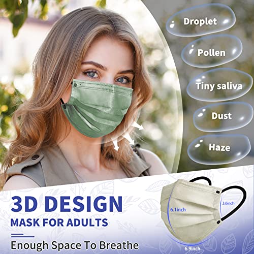 Adults Disposable Face Mask Protection - 50 Pack Individually Wrapped Pink 4 Ply Mouth Masks With Colorful Elastic Earloop,Mascarillas Desechable Breathable Safety Paper Dust Mask For Women & Men #TOP2