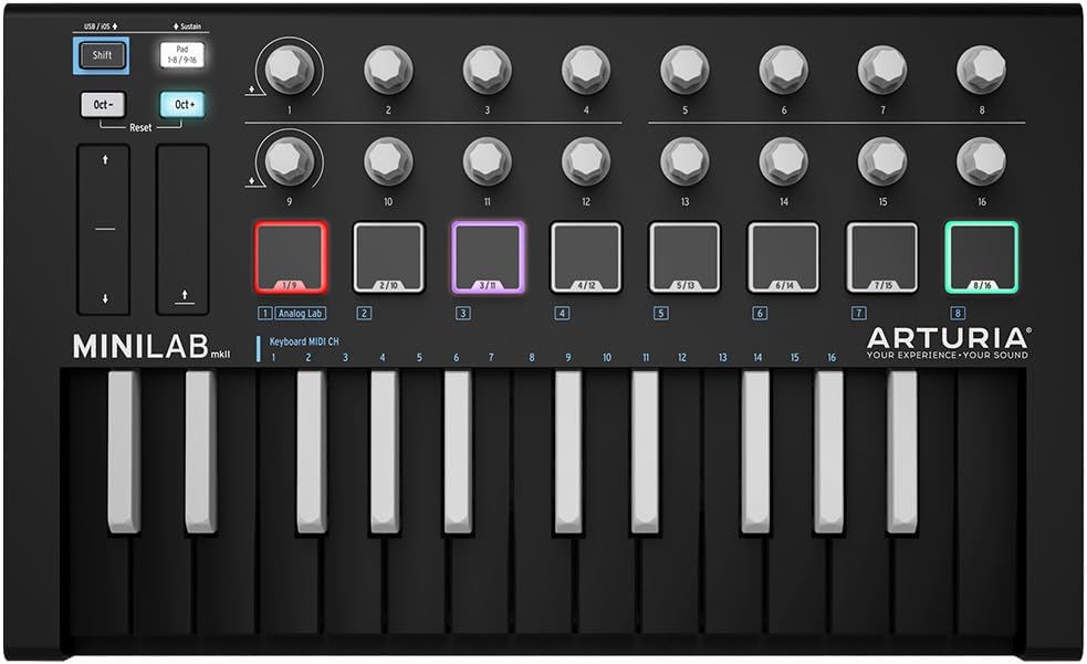 Arturia MiniLab MKII Inverted Midi Controller