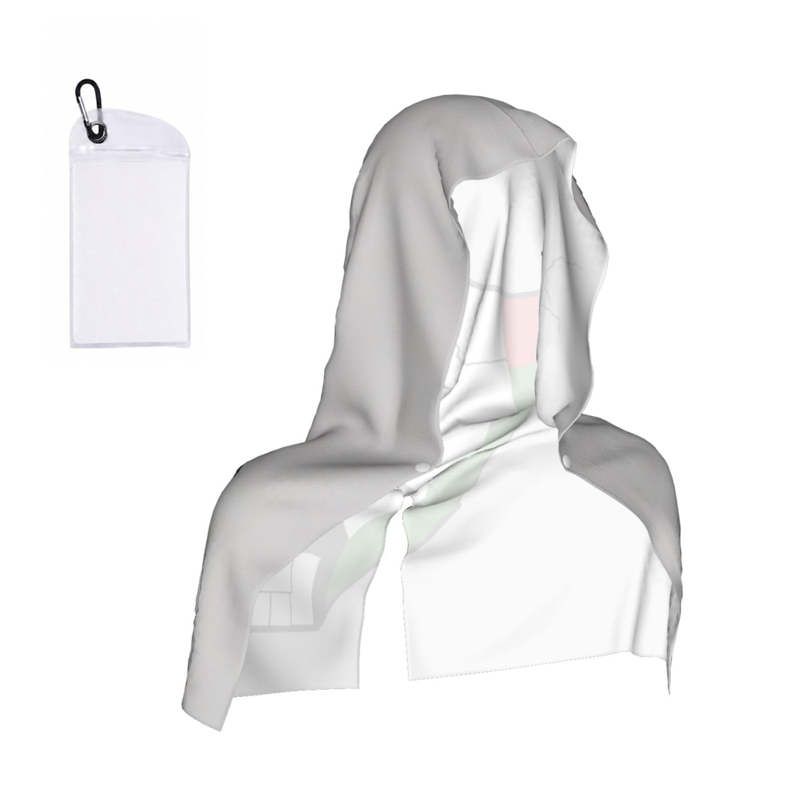 DUWAA State Of Palestine Topographic Flag Map Print Reusable Hoodie Cooling Neck Wrap, Hot Weather Outdoor Sports Workout Head Towel For Stay Chill