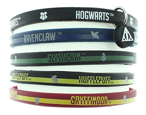 Harry Potter Books House Bracelet Hogwarts School Houses Rubber 5 Pack