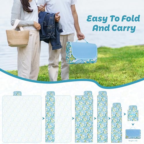 Habaylin Picnic Blanket Large, 79"X79" Waterproof Extra Large Beach Blanket, Foldable Picnic Blanket for Hiking, Party, Camping on Grass Sandproof Handy Picnic Mat by Habaylin - Image 5